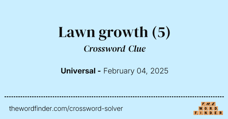 Lawn growth crossword clue image