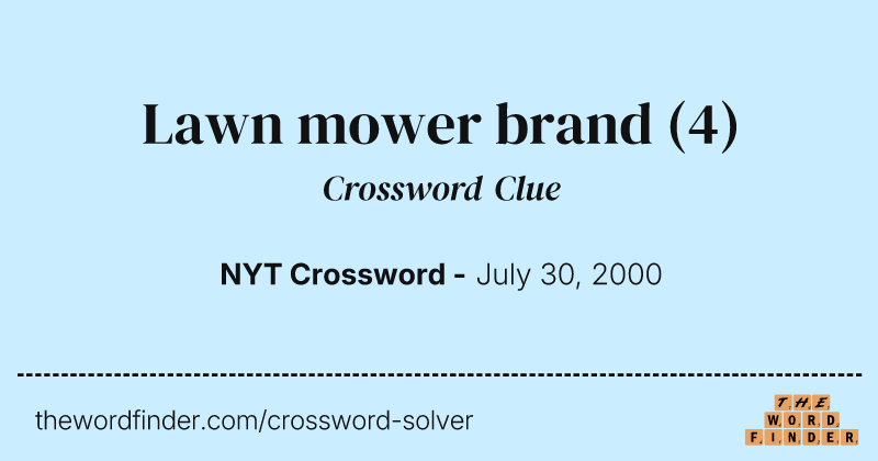 Lawn mower brand crossword clue image