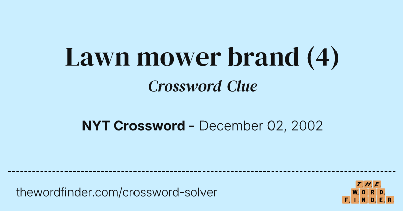 Lawn mower brand crossword clue image