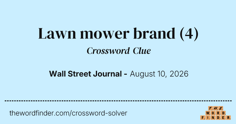 Lawn mower brand crossword clue image