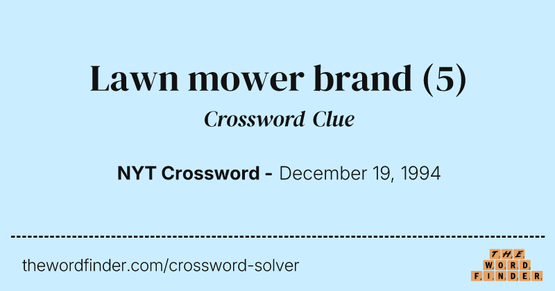 Lawn mower brand crossword clue image