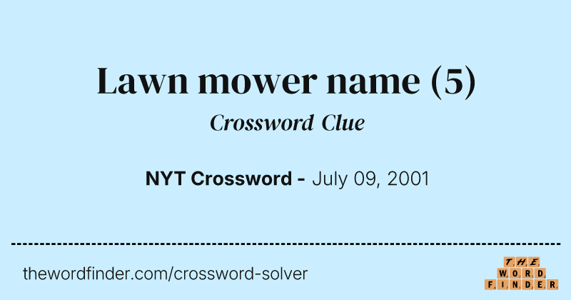 Lawn mower name crossword clue image
