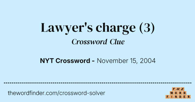 Lawyer's charge crossword clue image