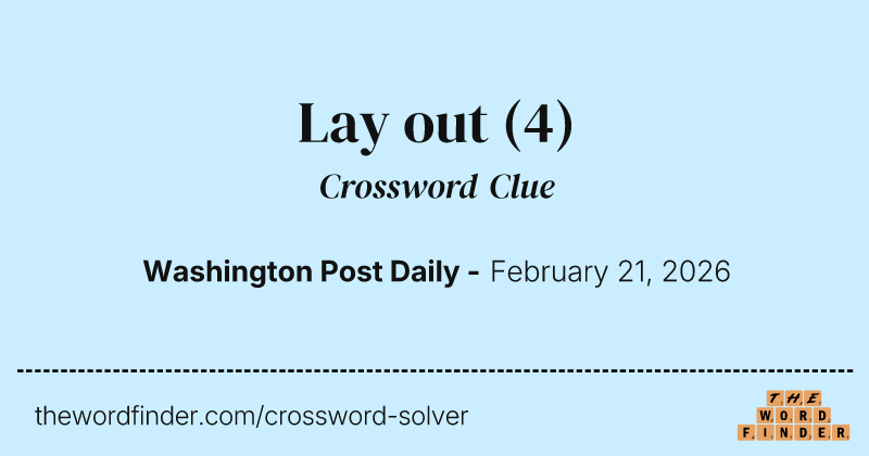Lay out crossword clue image