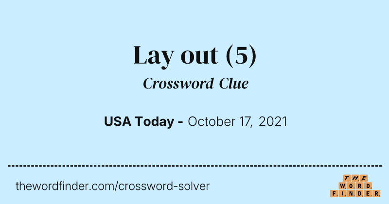 Lay out crossword clue image