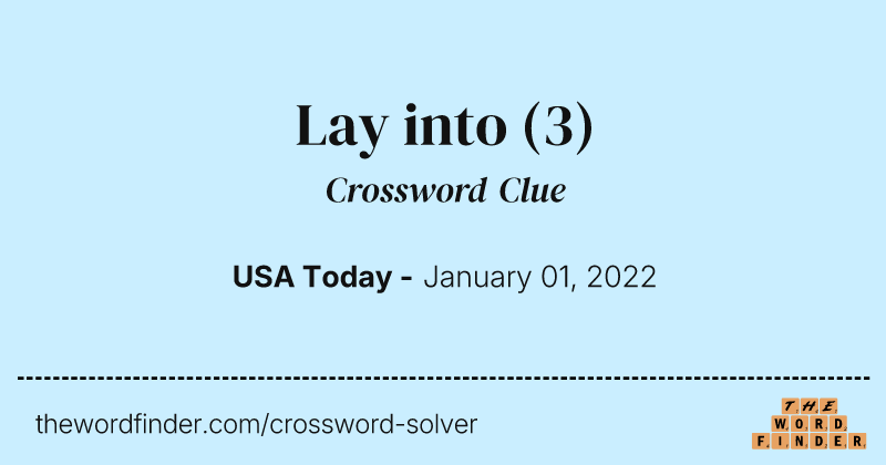 Lay into crossword clue image
