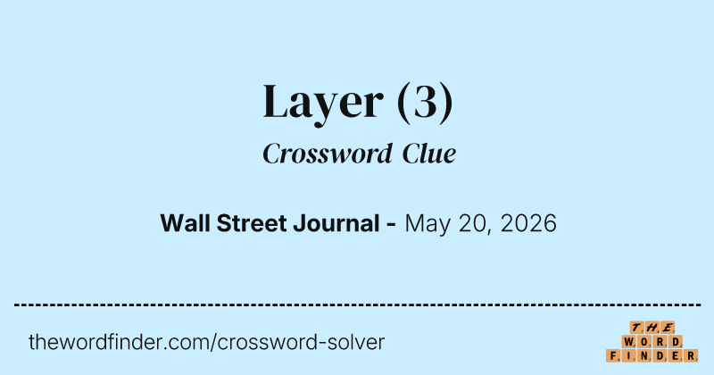 Layer crossword clue image