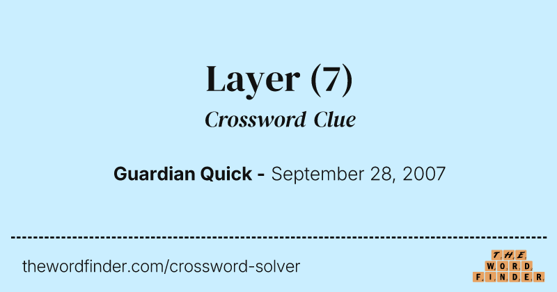 Layer crossword clue image