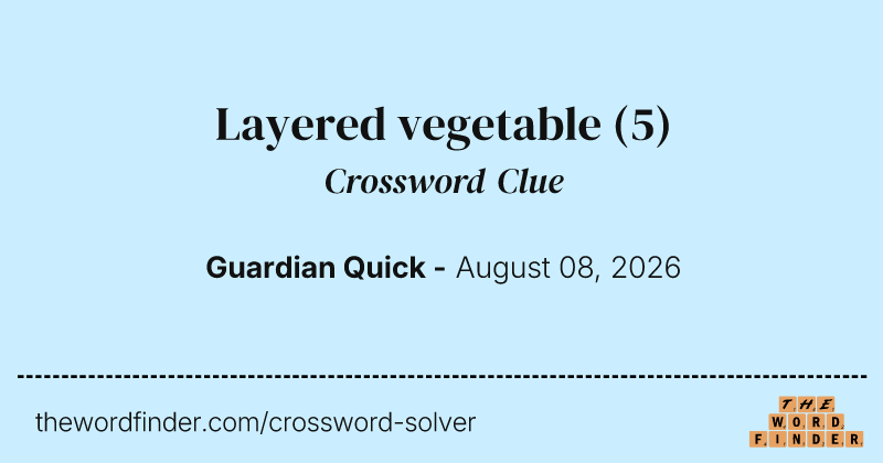 Layered vegetable crossword clue image