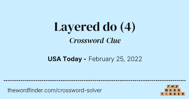 Layered do crossword clue image