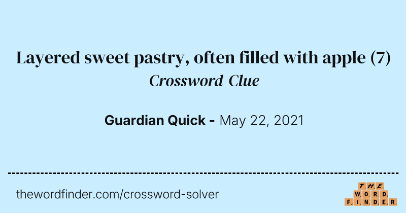 Layered sweet pastry, often filled with apple crossword clue image