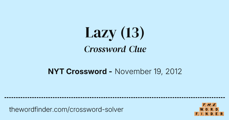 Lazy crossword clue image
