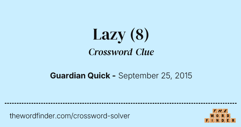 Lazy crossword clue image