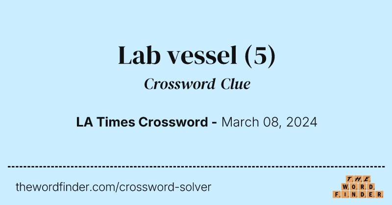 Lab vessel crossword clue image