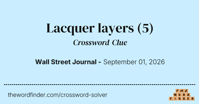 Lacquer layers crossword clue image