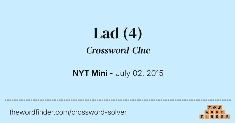 Lad crossword clue image