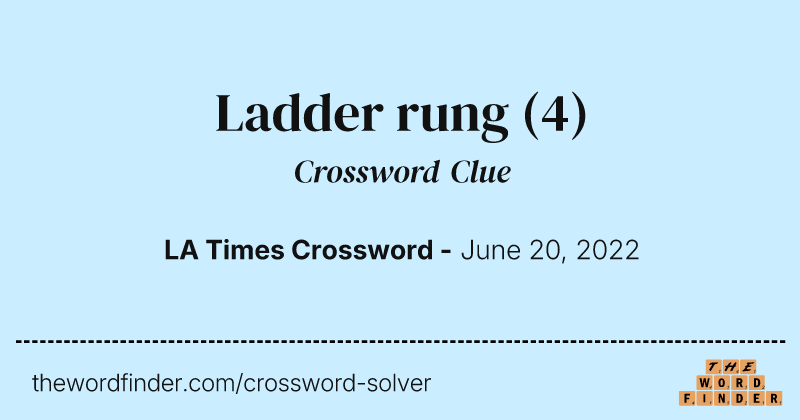 Ladder rung crossword clue image