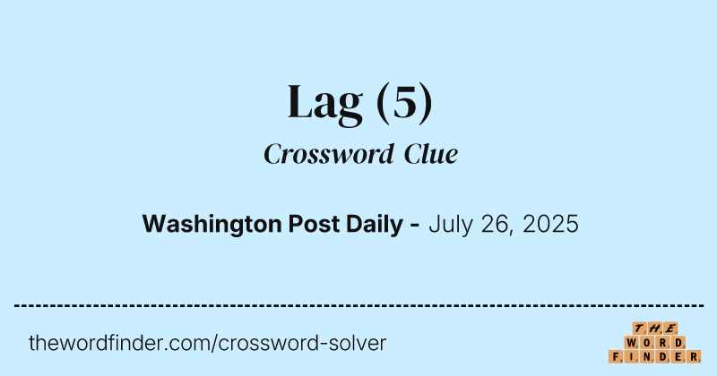 Lag crossword clue image