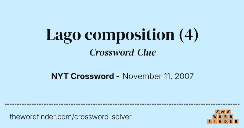 Lago composition crossword clue image