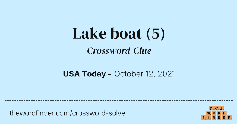 Lake boat crossword clue image