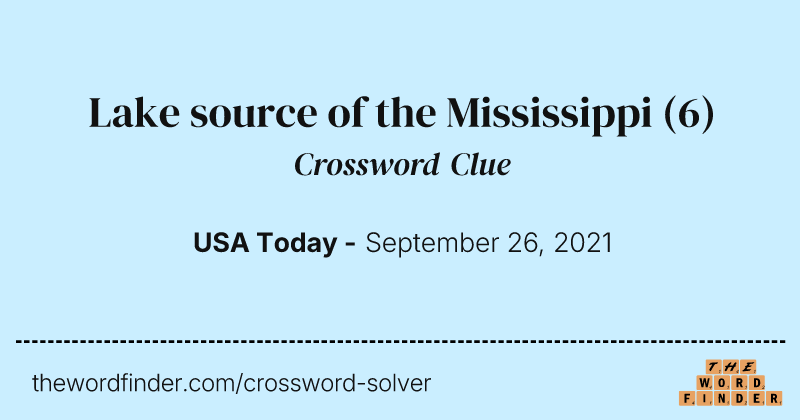 Lake source of the Mississippi crossword clue image