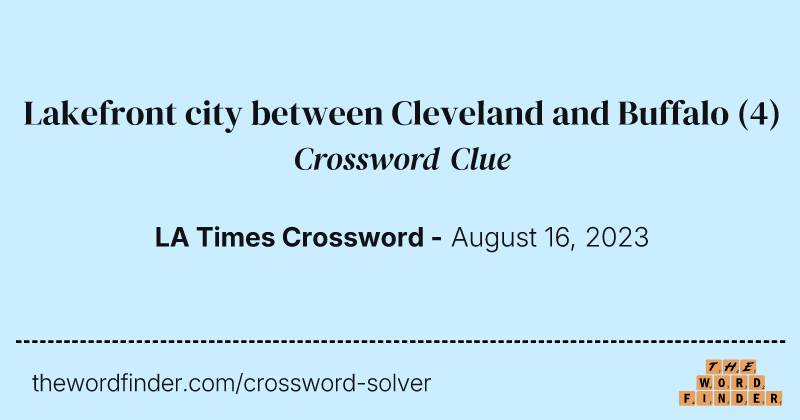 Lakefront city between Cleveland and Buffalo crossword clue image