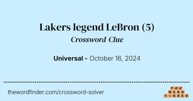 Lakers legend LeBron crossword clue image