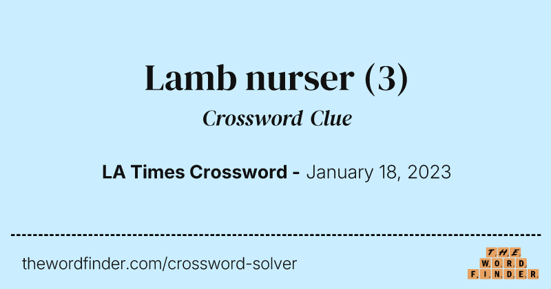 Lamb nurser crossword clue image
