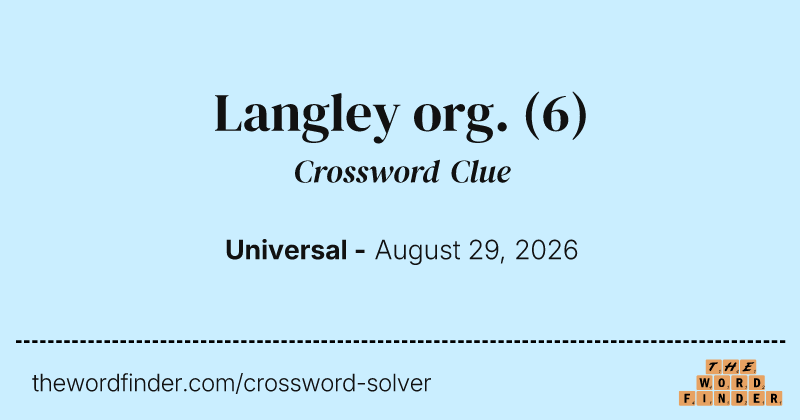 Langley org. crossword clue image