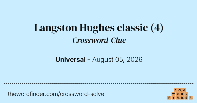 Langston Hughes classic crossword clue image