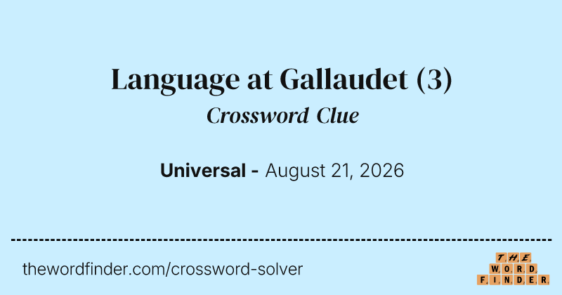 Language at Gallaudet crossword clue image