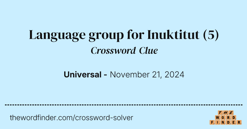 Language group for Inuktitut crossword clue image