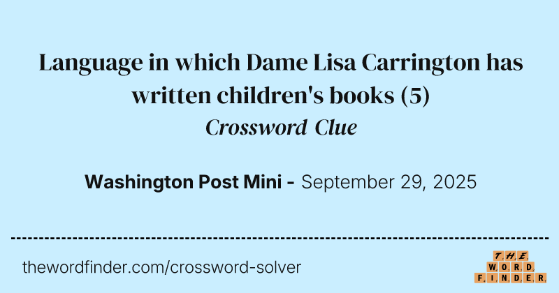 Language in which Dame Lisa Carrington has written children's books crossword clue image