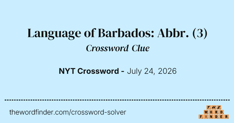 Language of Barbados: Abbr. crossword clue image