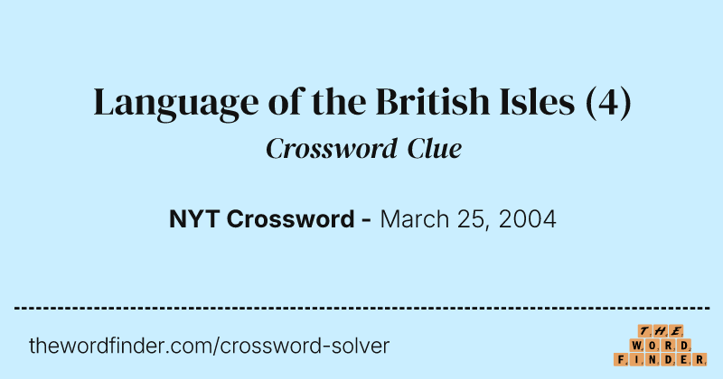 Language of the British Isles crossword clue image