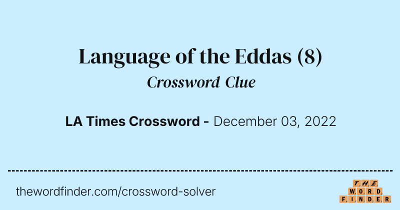 Language of the Eddas crossword clue image
