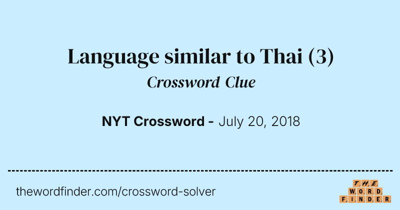 Language similar to Thai crossword clue image