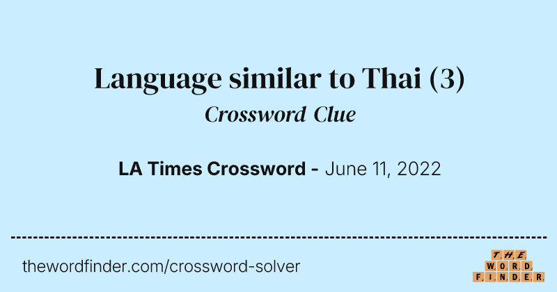 Language similar to Thai crossword clue image