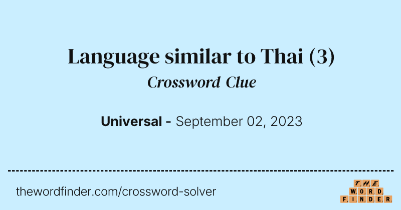 Language similar to Thai crossword clue image