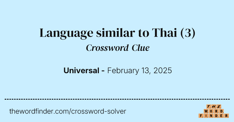 Language similar to Thai crossword clue image