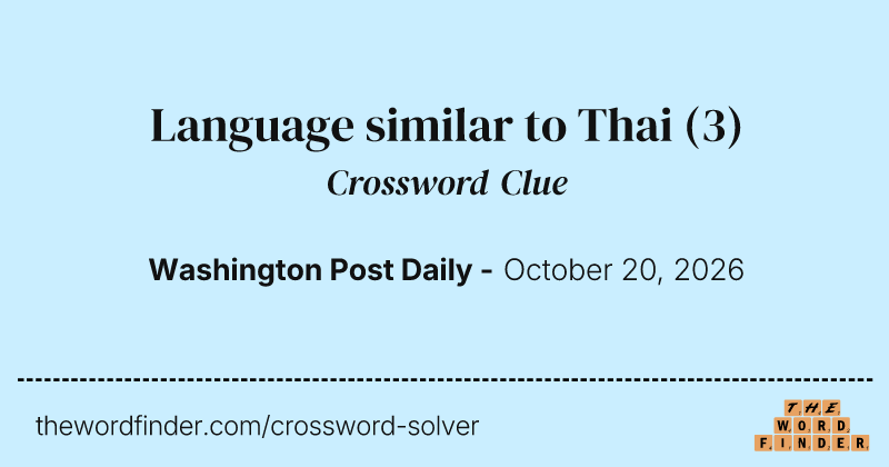 Language similar to Thai crossword clue image