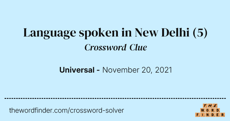 Language spoken in New Delhi crossword clue image