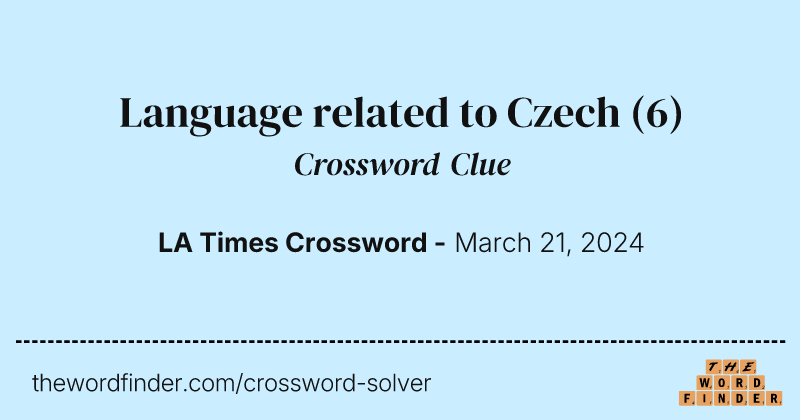 Language related to Czech crossword clue image