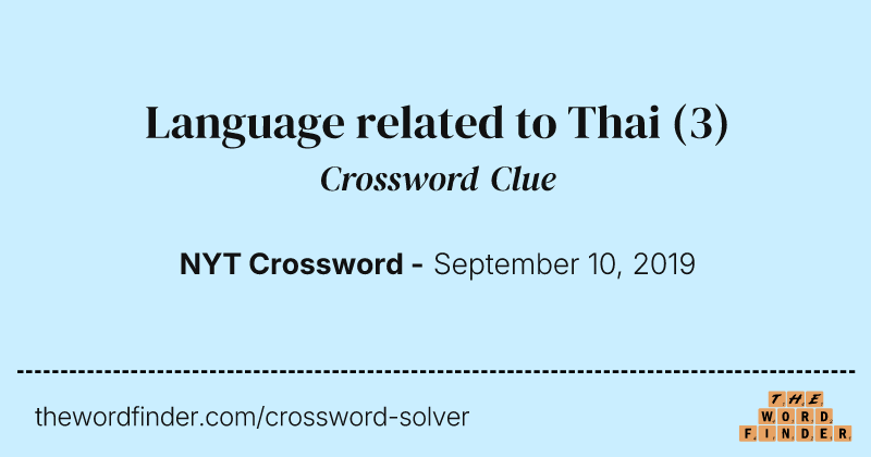 Language related to Thai crossword clue image