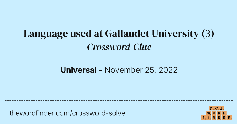 Language used at Gallaudet University crossword clue image
