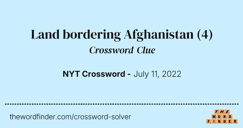 Land bordering Afghanistan crossword clue image