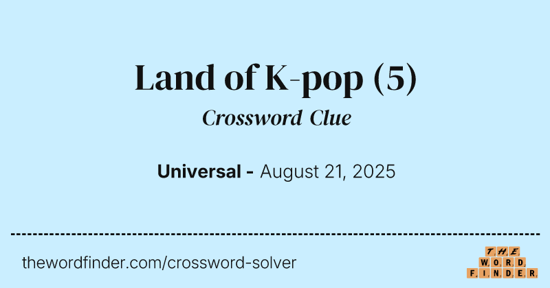 Land of K-pop crossword clue image