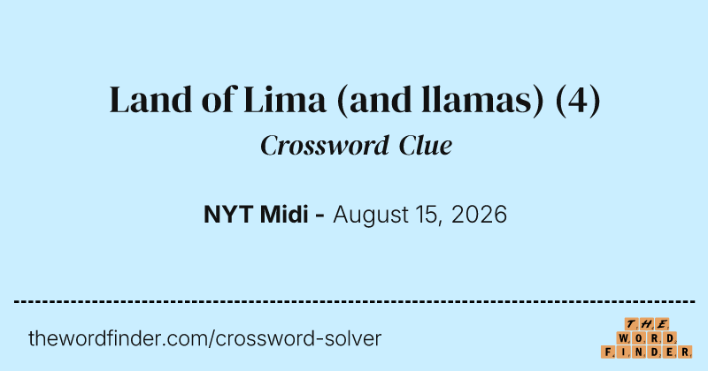 Land of Lima (and llamas) crossword clue image
