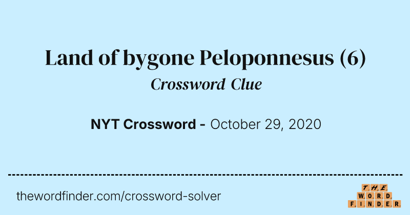 Land of bygone Peloponnesus crossword clue image