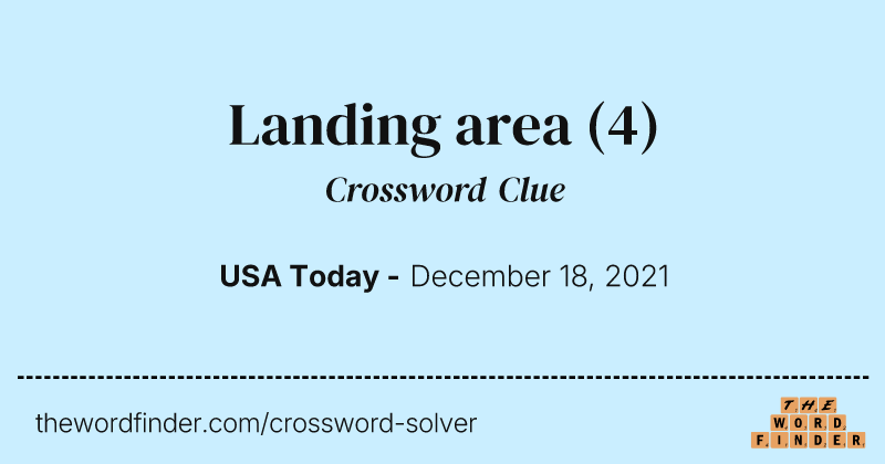 Landing area crossword clue image